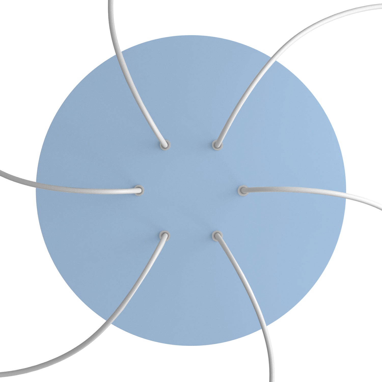 Rosone XXL Rose-One rotondo, diametro 400 mm con 6 fori e 4 fori laterali - Blu carta da zucchero Bianco