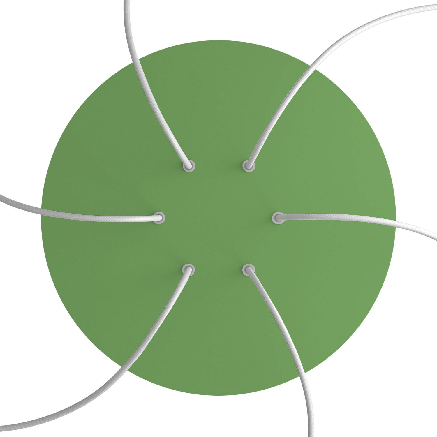 Rosone XXL Rose-One rotondo, diametro 400 mm con 6 fori e 4 fori laterali - Verde prato Bianco