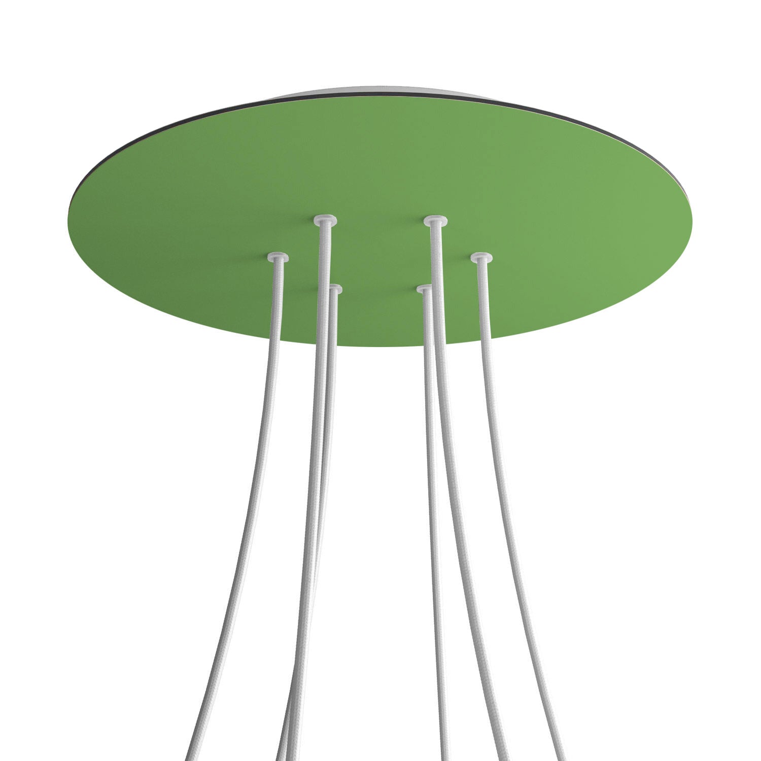 Rosone XXL Rose-One rotondo, diametro 400 mm con 6 fori e 4 fori laterali - Verde prato Bianco