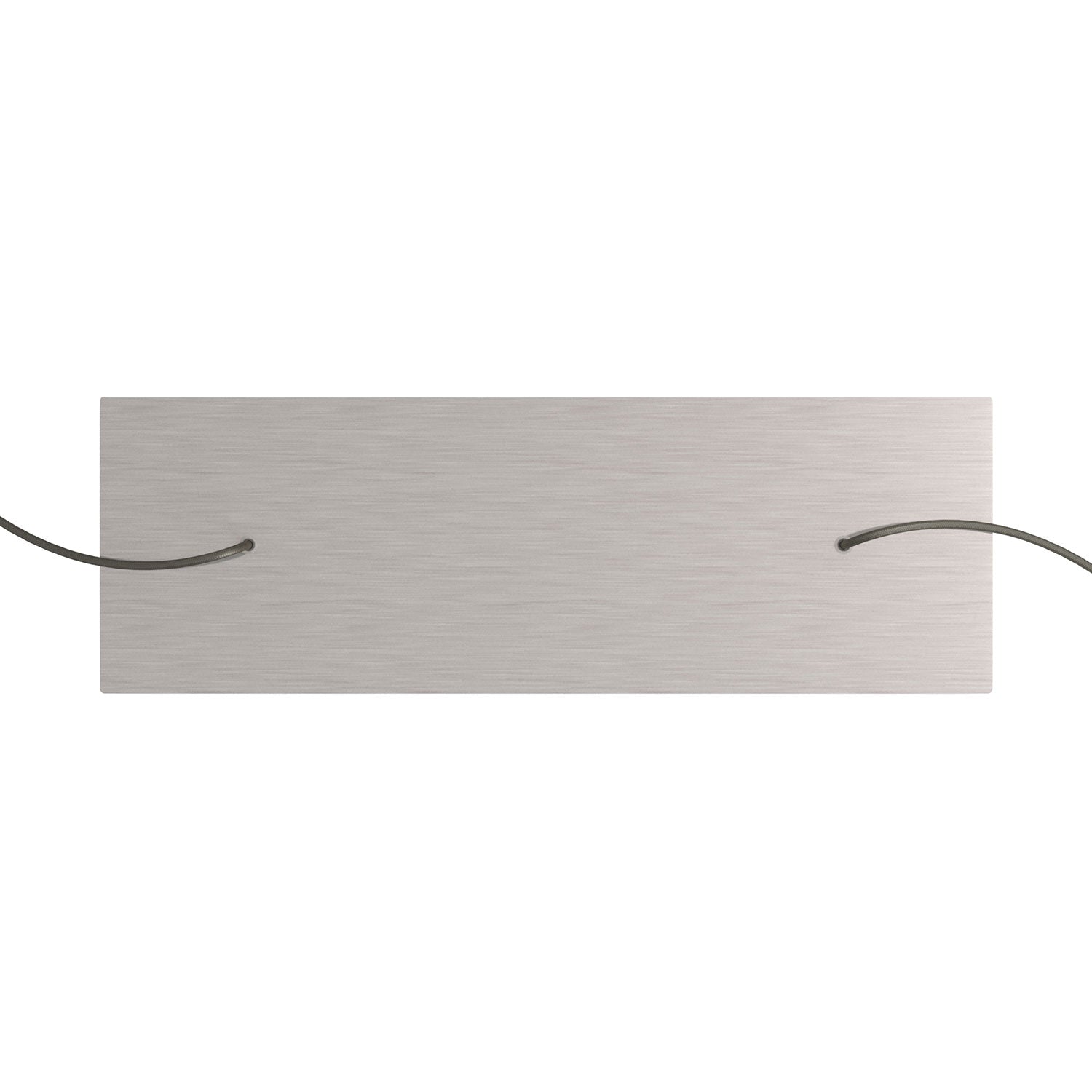 Rosone XXL Rose-One rettangolare a 2 fori e 6 fori laterali, dimensioni 675 x 225 mm - Dibond Acciaio satinato Bianco