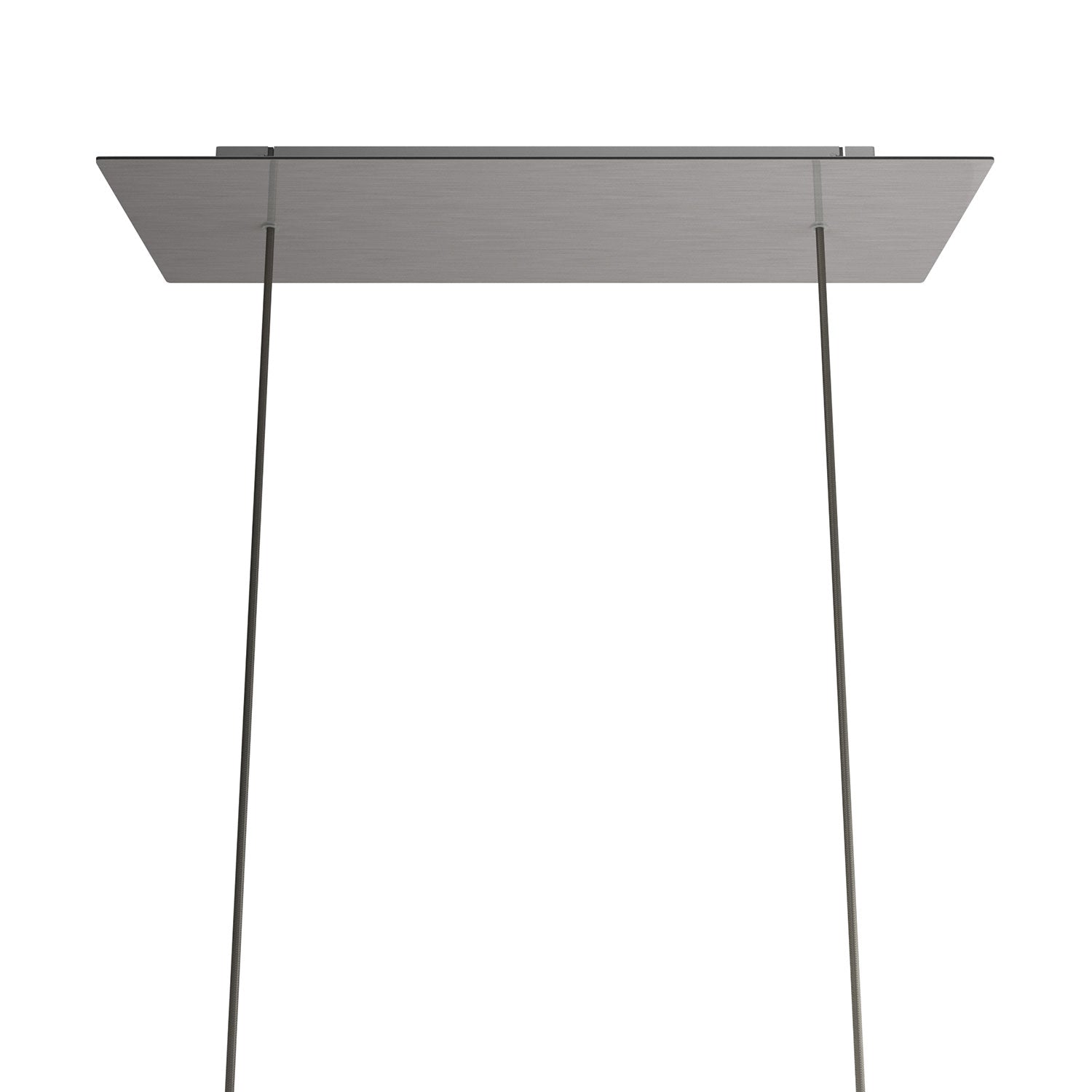 Rosone XXL Rose-One rettangolare a 2 fori e 6 fori laterali, dimensioni 675 x 225 mm - Dibond Acciaio satinato Bianco