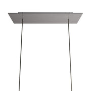 Rosone XXL Rose-One rettangolare a 2 fori e 6 fori laterali, dimensioni 675 x 225 mm - Dibond Acciaio satinato Bianco