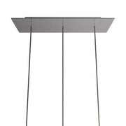 Rosone XXL Rose-One rettangolare a 3 fori in linea e 6 fori laterali, dimensioni 675 x 225 mm - Dibond Acciaio satinato Bianco