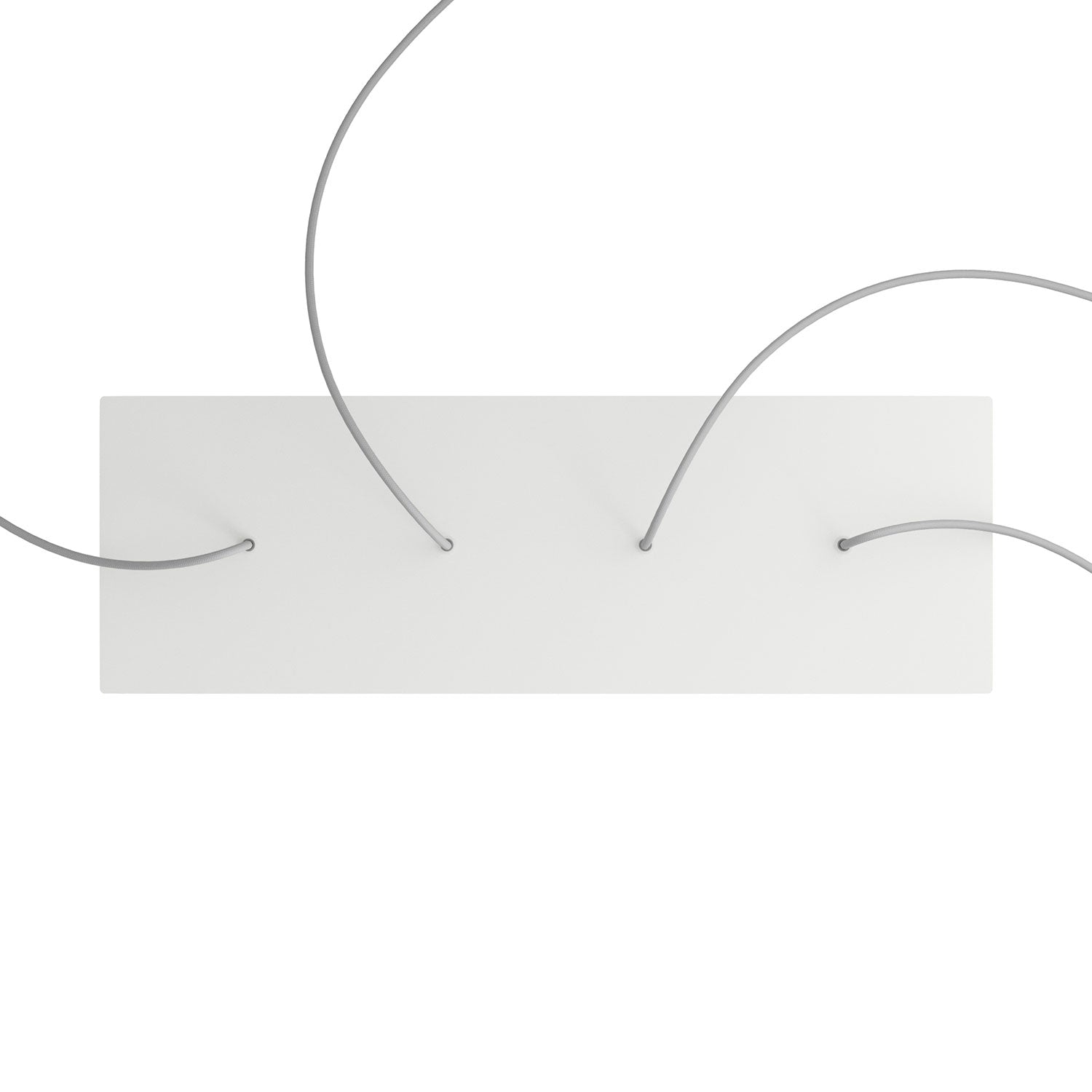 Rosone XXL Rose-One rettangolare a 4 fori in linea e 6 fori laterali, dimensioni 675 x 225 mm - Dibond Bianco opaco Bianco