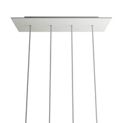 Rosone XXL Rose-One rettangolare a 4 fori in linea e 6 fori laterali, dimensioni 675 x 225 mm - Dibond Bianco opaco Bianco