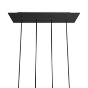 Rosone XXL Rose-One rettangolare a 4 fori in linea e 6 fori laterali, dimensioni 675 x 225 mm - Dibond Nero opaco Bianco