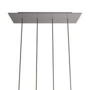 Rosone XXL Rose-One rettangolare a 4 fori in linea e 6 fori laterali, dimensioni 675 x 225 mm - Dibond Acciaio satinato Bianco