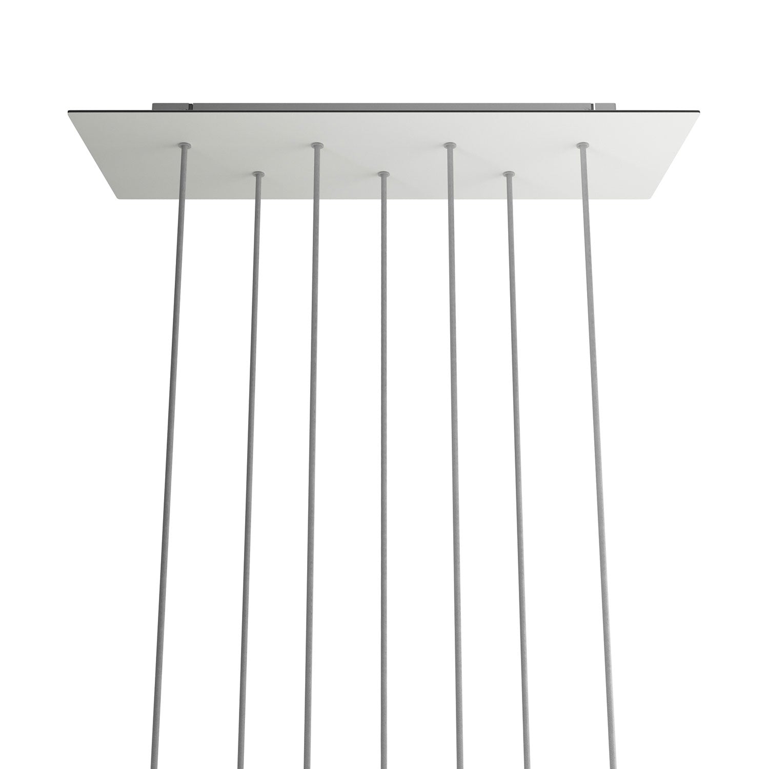 Rosone XXL Rose-One rettangolare a 7 fori e 6 fori laterali, dimensioni 675 x 225 mm - Dibond Bianco opaco Bianco