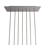 Rosone XXL Rose-One rettangolare a 7 fori e 6 fori laterali, dimensioni 675 x 225 mm - Dibond Acciaio satinato Bianco