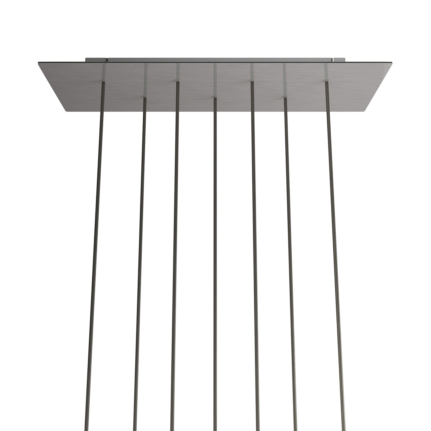Rosone XXL Rose-One rettangolare a 7 fori e 6 fori laterali, dimensioni 675 x 225 mm - Dibond Acciaio satinato Bianco