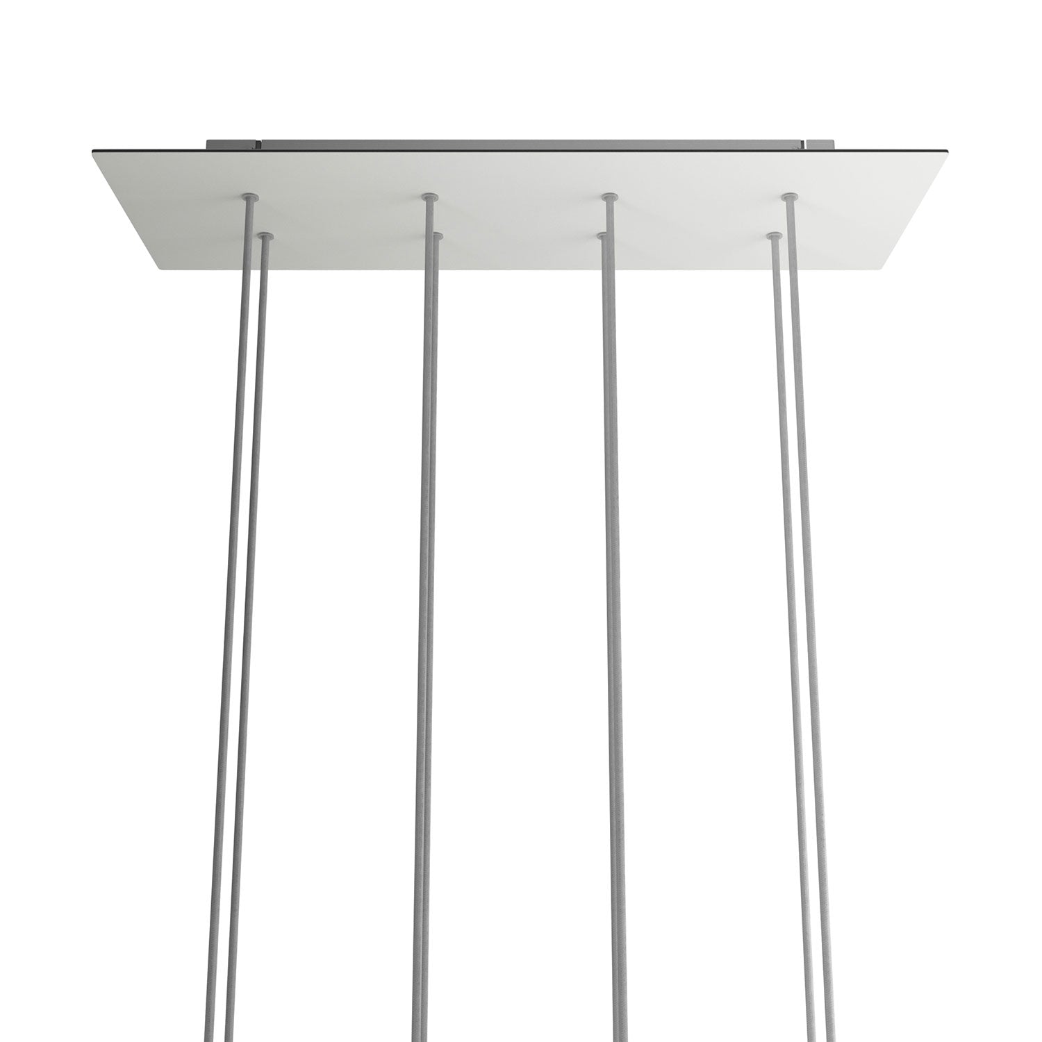 Rosone XXL Rose-One rettangolare a 8 fori e 6 fori laterali, dimensioni 675 x 225 mm - Dibond Bianco opaco Bianco