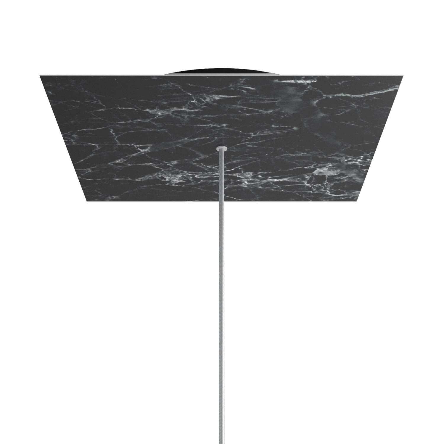 Rosone XXL Rose-One quadrato, 400 mm con 1 foro e 4 fori laterali - Marmo Marquina Nero