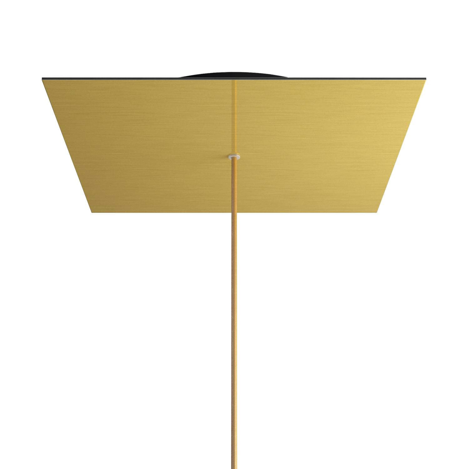 Rosone XXL Rose-One quadrato, 400 mm con 1 foro e 4 fori laterali - Dibond Ottone satinato Nero
