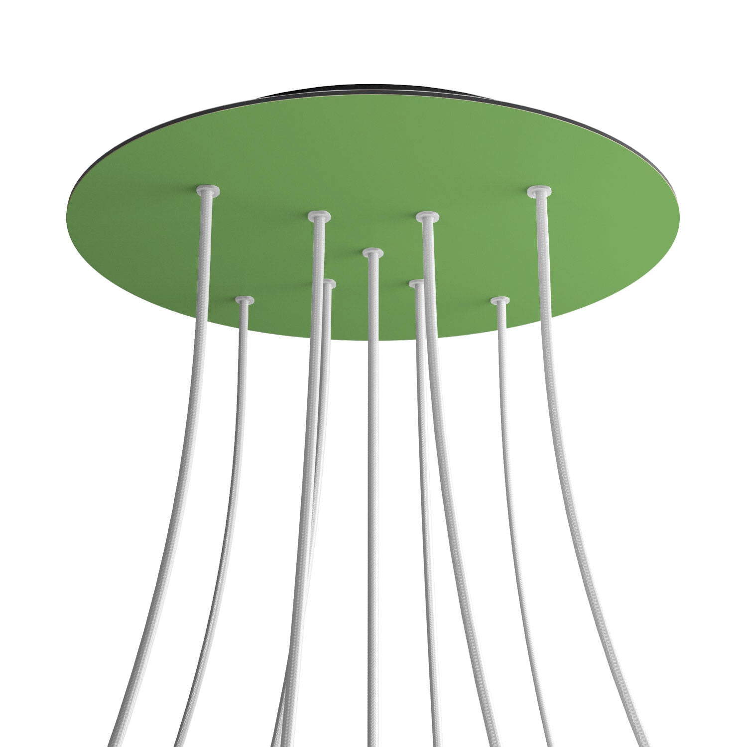 Rosone XXL Rose-One rotondo, diametro 400 mm con 9 fori a X e 4 fori laterali - Verde prato Nero