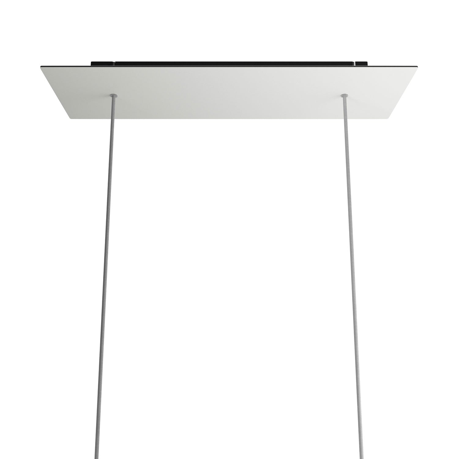 Rosone XXL Rose-One rettangolare a 2 fori e 6 fori laterali, dimensioni 675 x 225 mm - Dibond Bianco opaco Nero