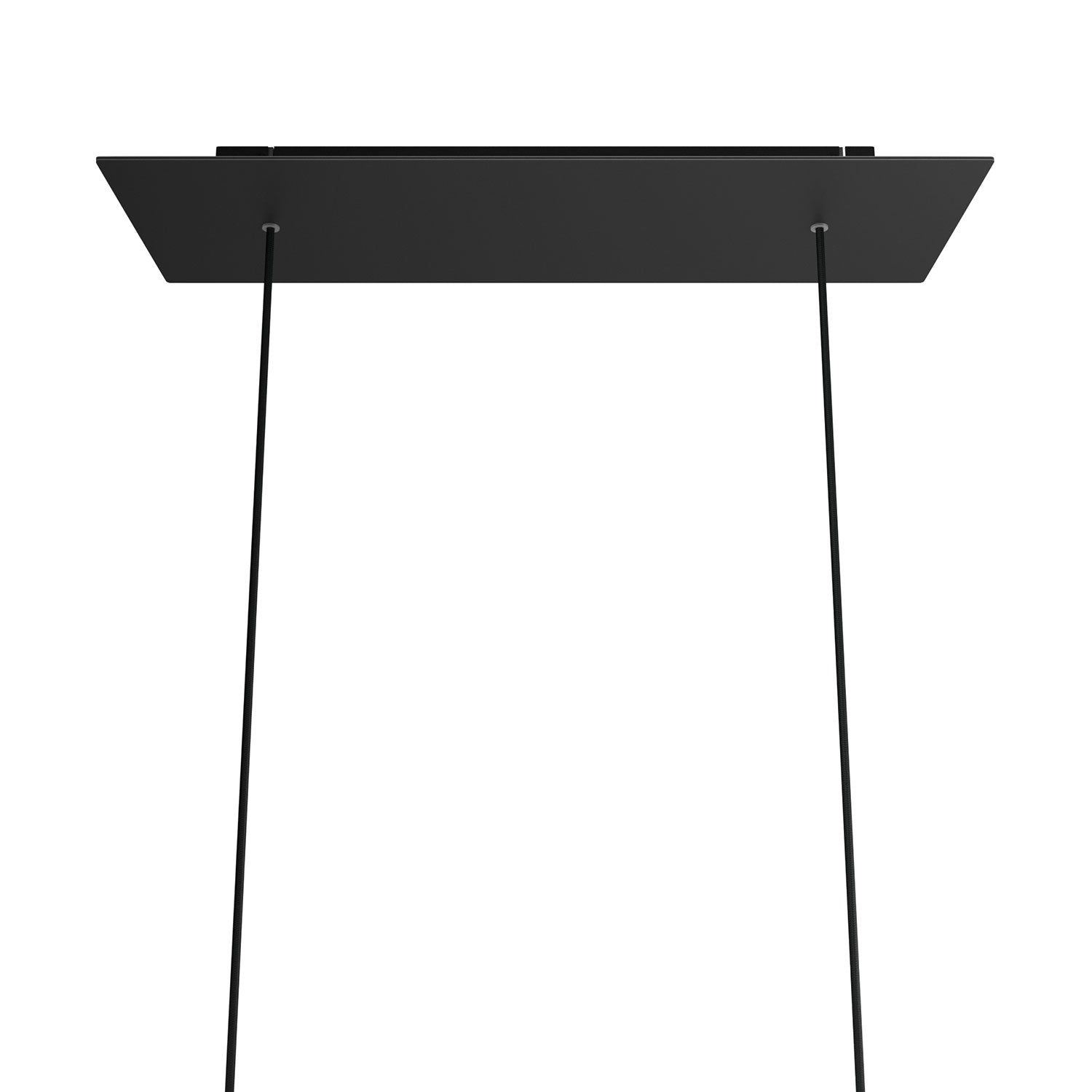 Rosone XXL Rose-One rettangolare a 2 fori e 6 fori laterali, dimensioni 675 x 225 mm - Dibond Nero opaco Nero