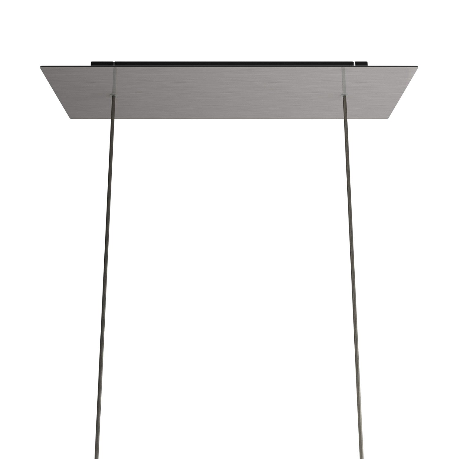 Rosone XXL Rose-One rettangolare a 2 fori e 6 fori laterali, dimensioni 675 x 225 mm - Dibond Acciaio satinato Nero