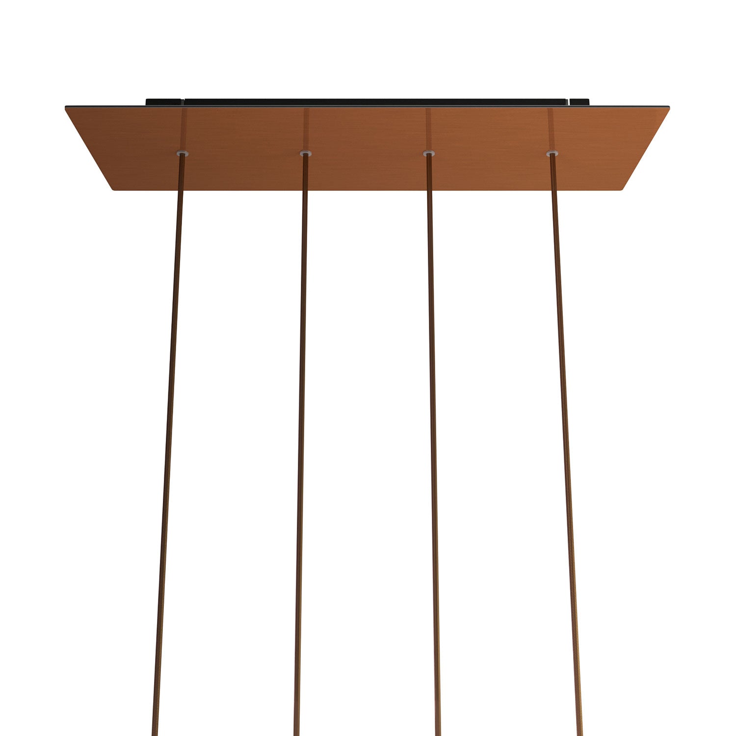 Rosone XXL Rose-One rettangolare a 4 fori in linea e 6 fori laterali, dimensioni 675 x 225 mm - Dibond Rame satinato Nero