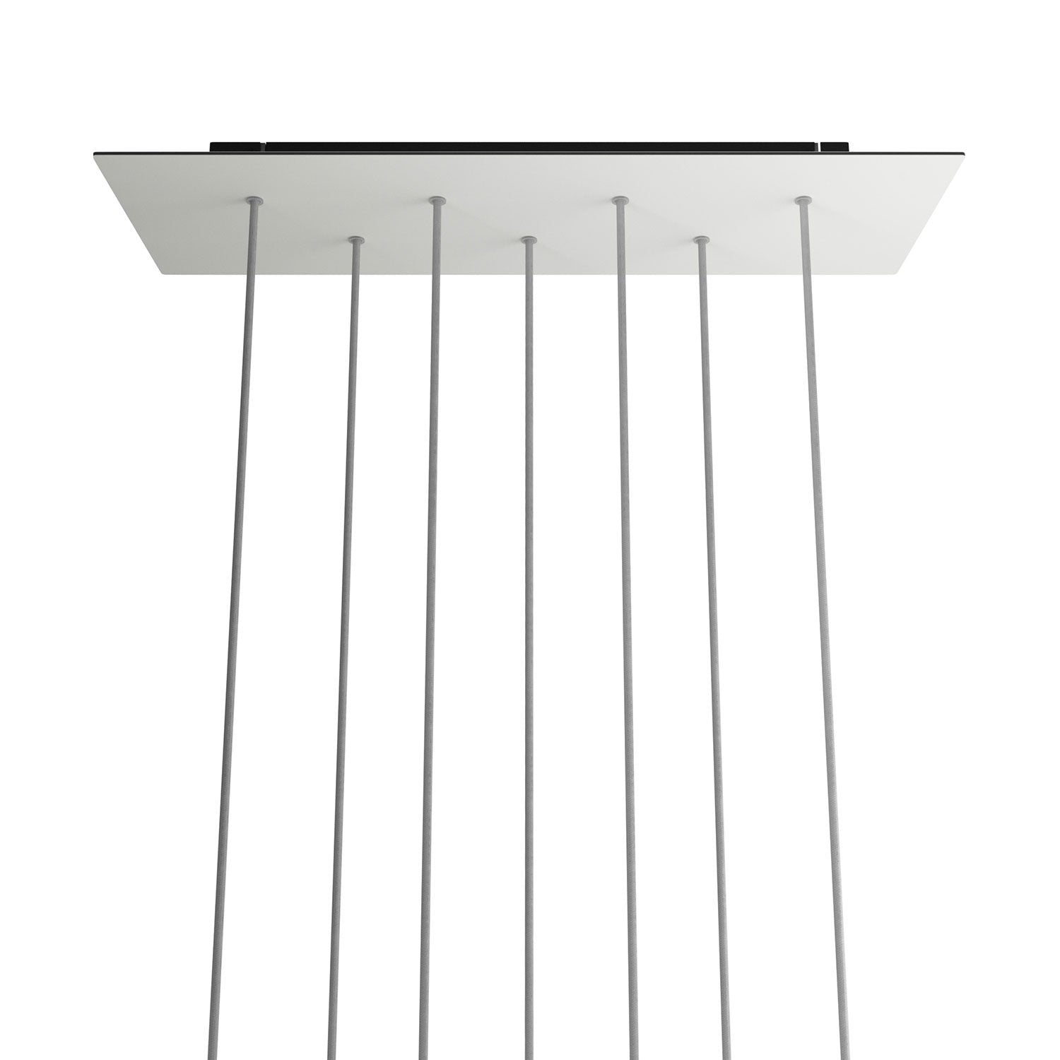 Rosone XXL Rose-One rettangolare a 7 fori e 6 fori laterali, dimensioni 675 x 225 mm - Dibond Bianco opaco Nero