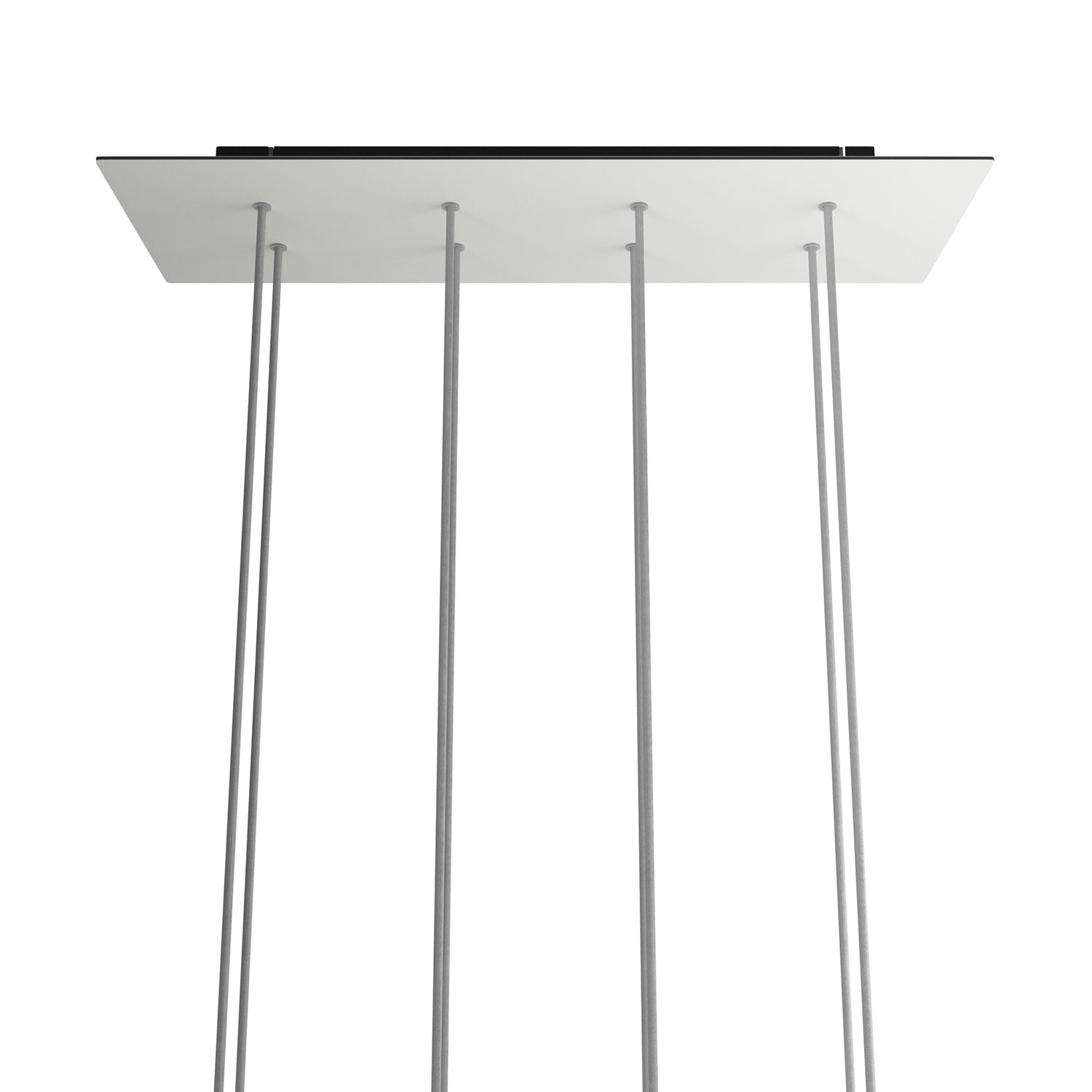 Rosone XXL Rose-One rettangolare a 8 fori e 6 fori laterali, dimensioni 675 x 225 mm - Dibond Bianco opaco Nero