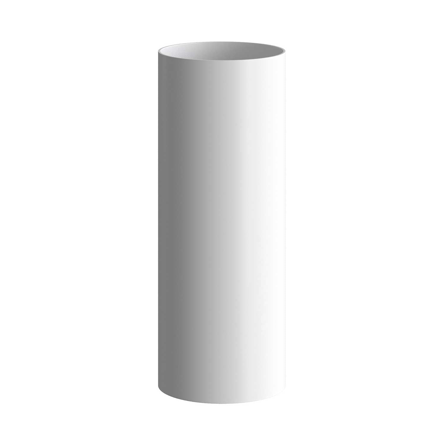 Tub-E14, tubo in metallo per faretto con portalampada doppia ghiera E14 - Bianco opaco