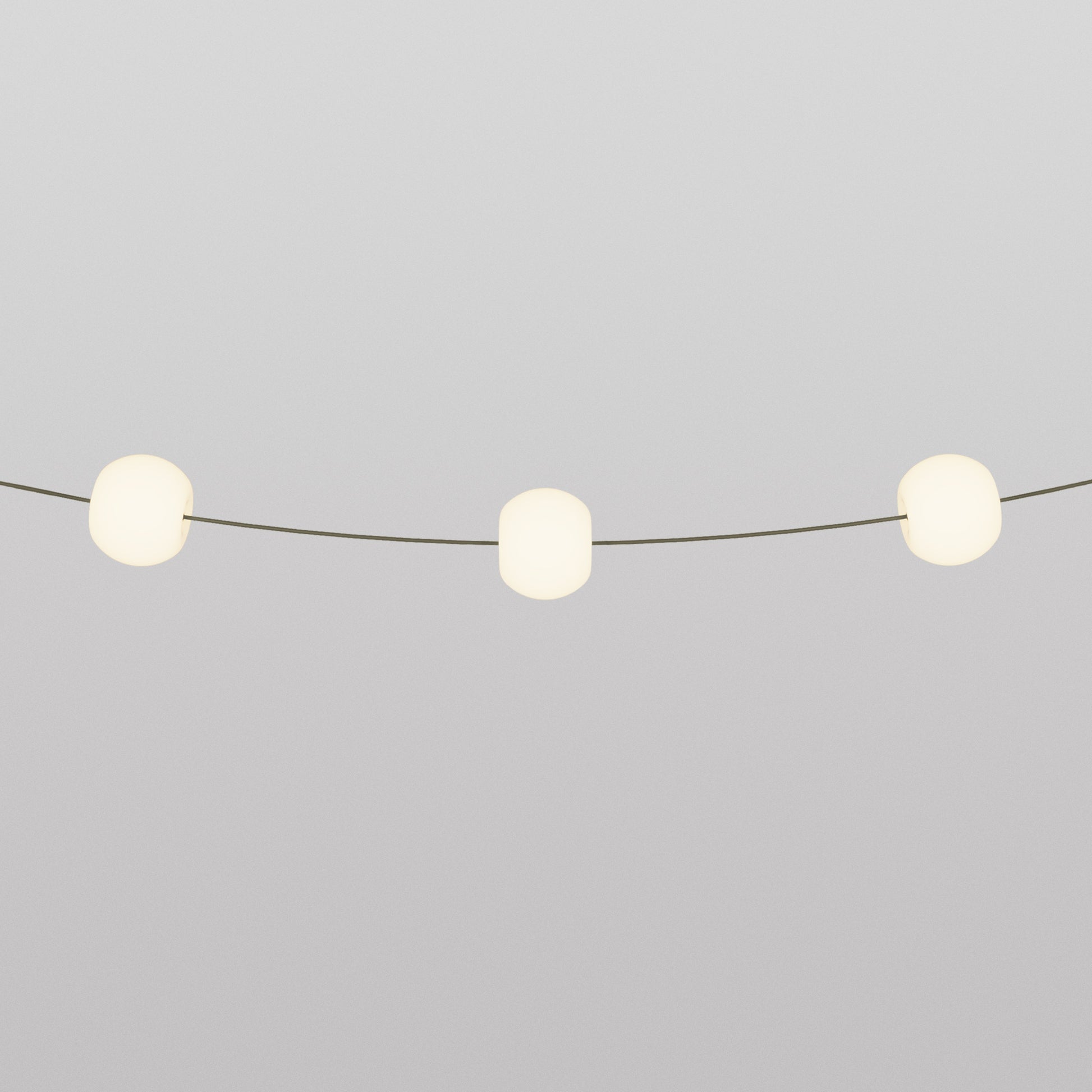 Catena luminosa 3 punti luce da esterno IP67 Verde Oliva - Marina3 Cherry 70 cm