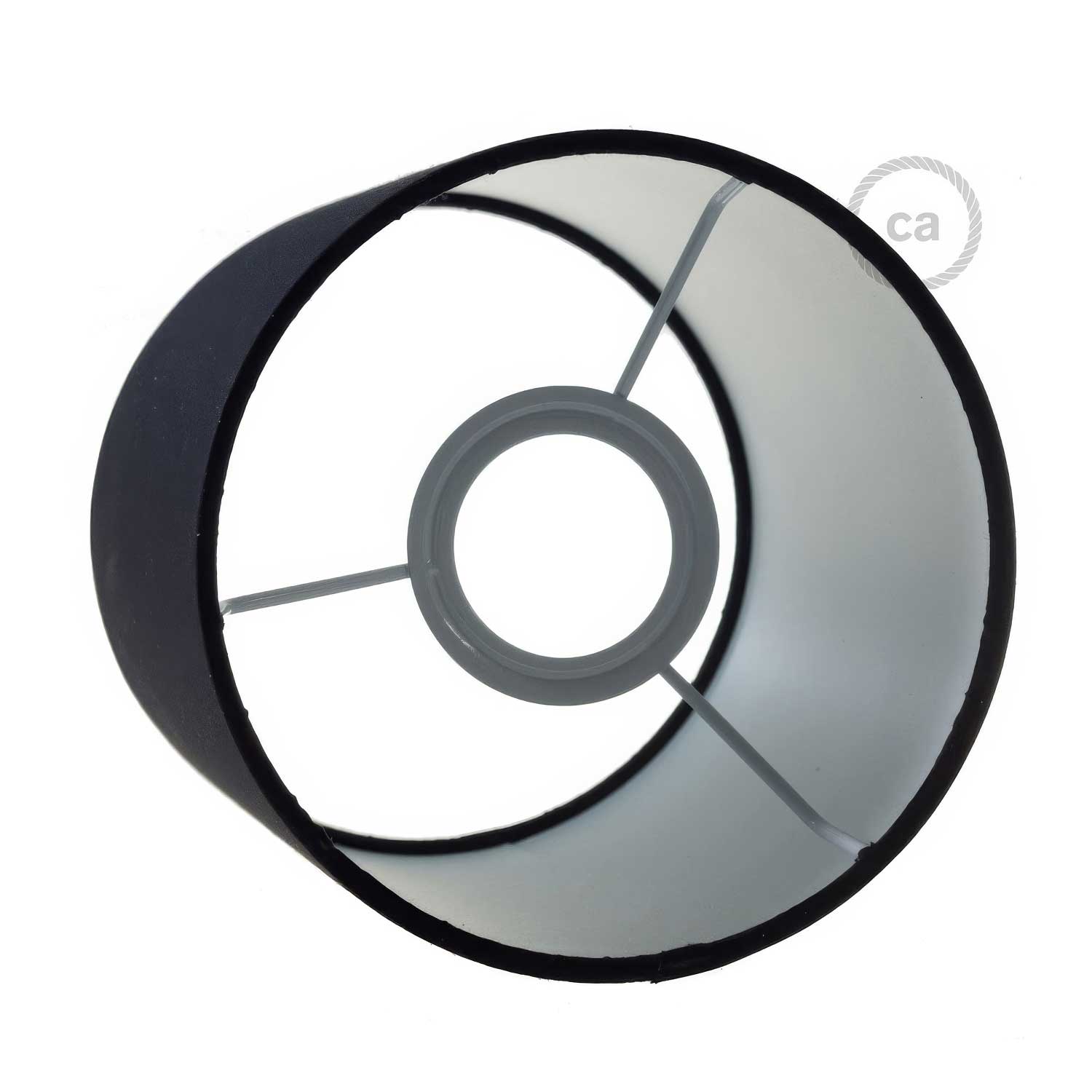 Fermaluce Metal con paralume Cilindro, lampada filomuro - Teletta nero