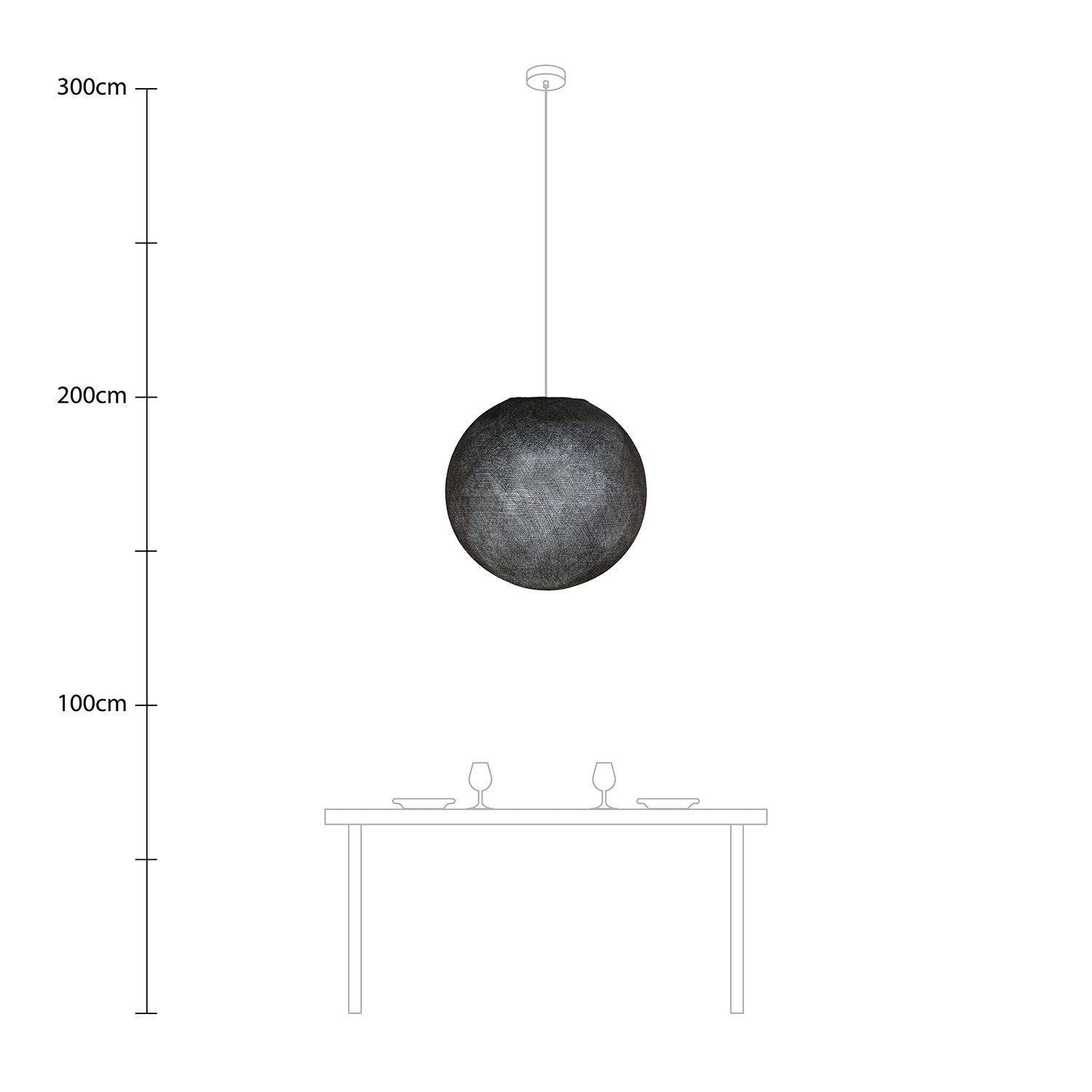 Paralume Sfera Light in filo fatto a mano - Poliestere Grigio antracite