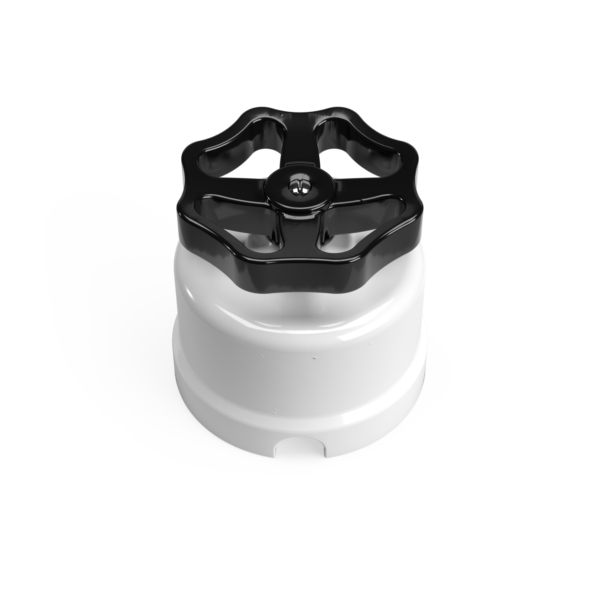 Interruttore/Deviatore in porcellana bianco con manopola Nero
