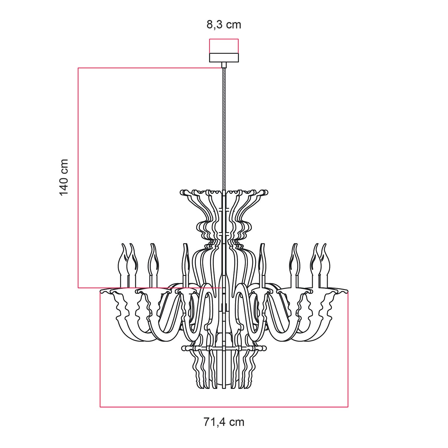 Lampada a sospensione con paralume classico SHHANDELIER in materiale fonoassorbente - Arancione melange