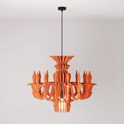 Lampada a sospensione con paralume classico SHHANDELIER in materiale fonoassorbente - Arancione melange
