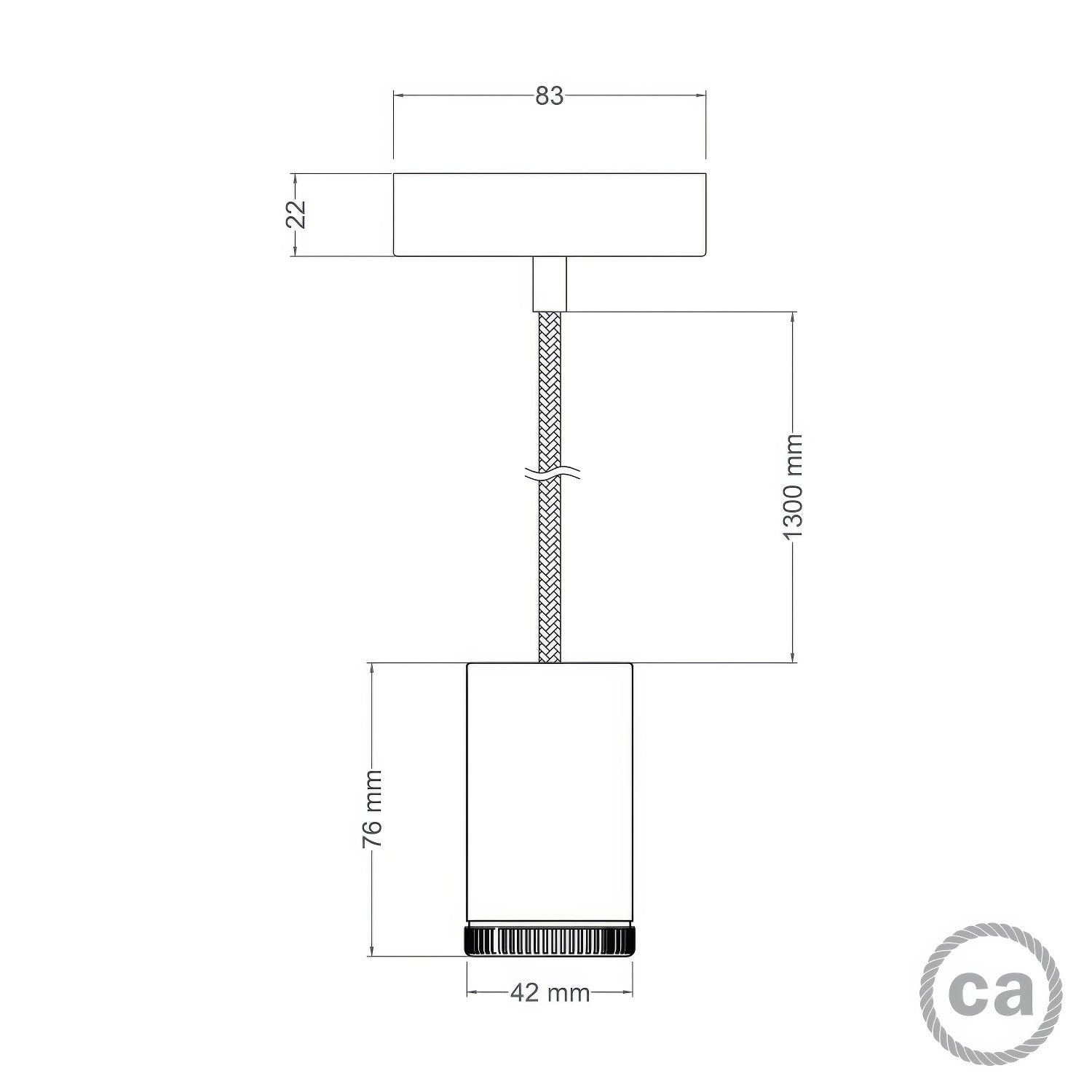 Lampada faretto a sospensione singola Mini Spotlight GU1d0 - Titanio satinato