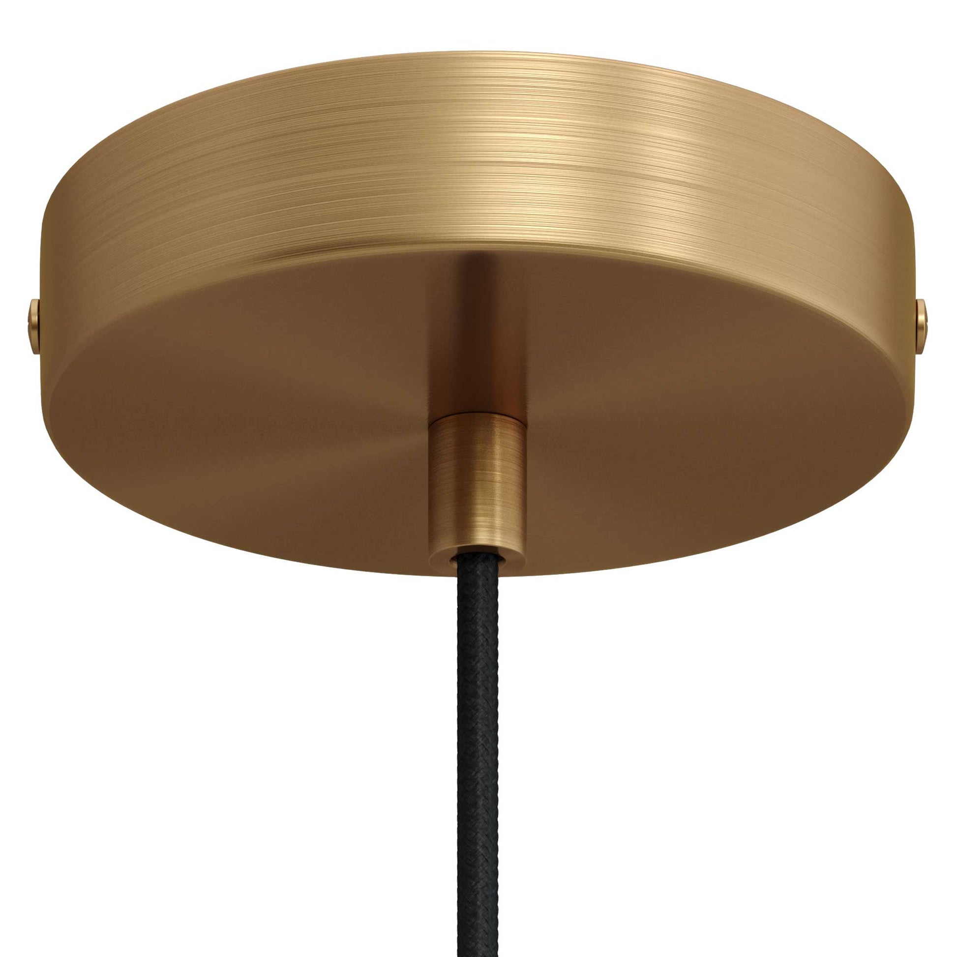 Lampada a sospensione completa di cavo tessile e finiture in metallo satinato - Bronzo satinato