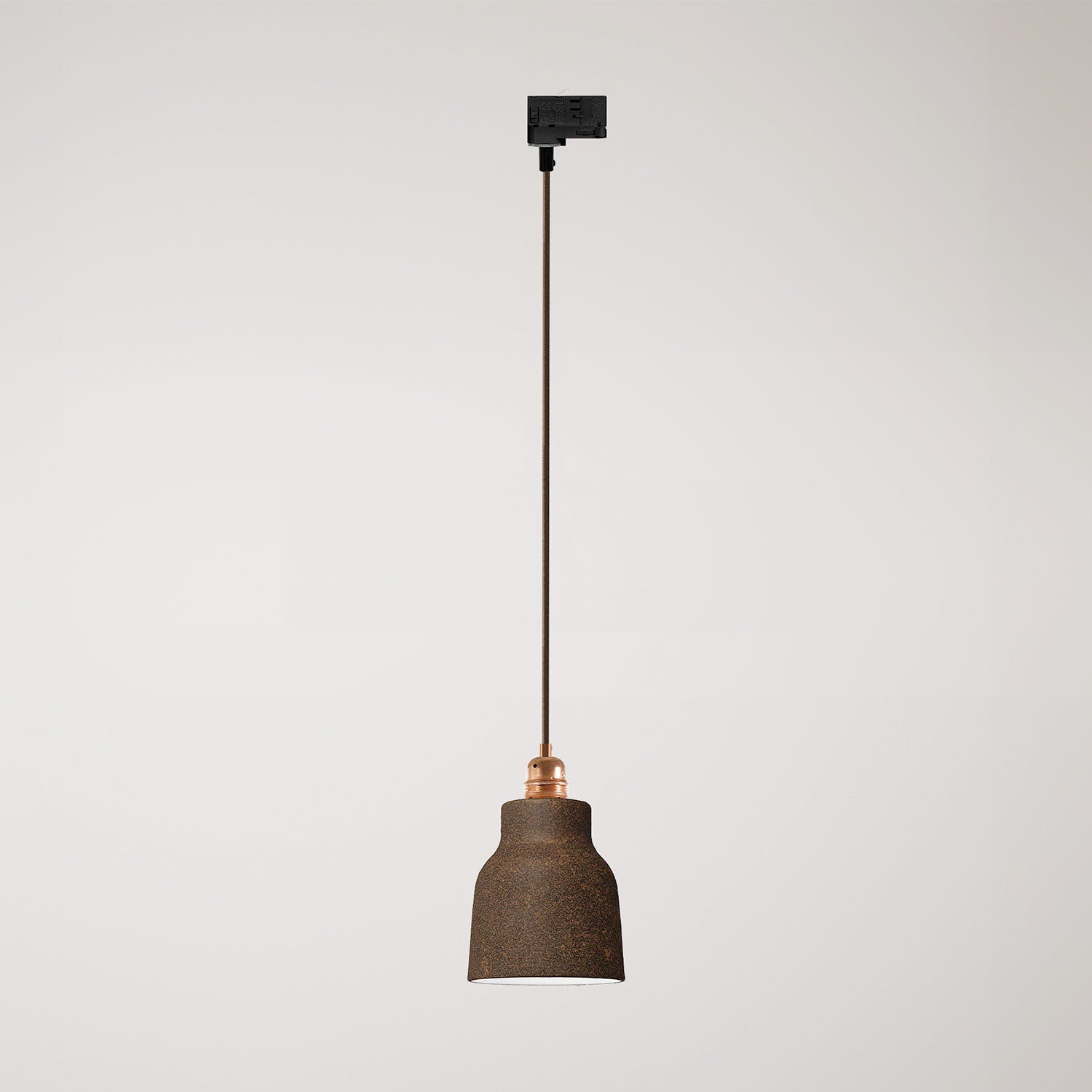 Lampada a sospensione con paralume Vaso e adattatore per binari - Effetto corten