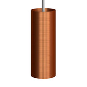 Lampada a sospensione completa di cavo tessile, paralume Tub-E14 e finiture in metallo - Rame satinato
