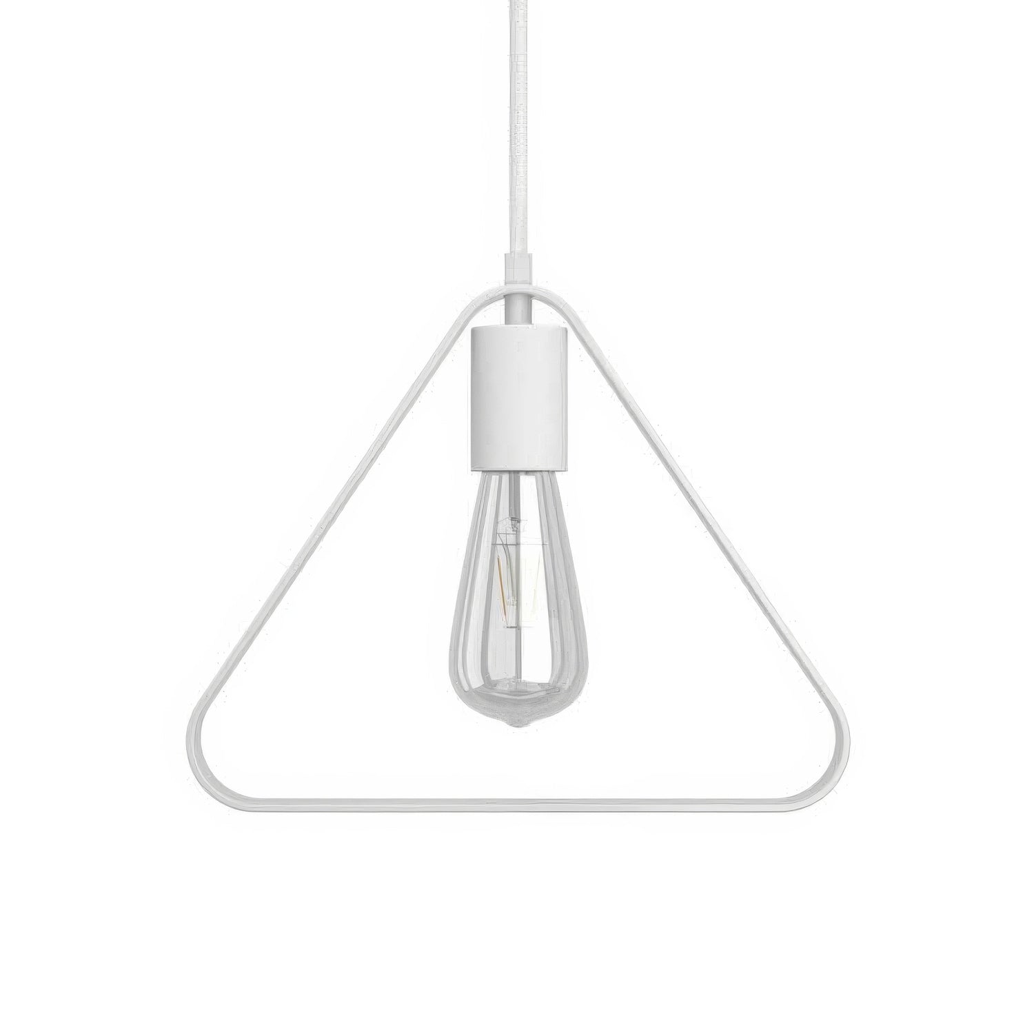 Lampada a sospensione completa di cavo tessile, paralume Duedì Apex e finiture in metallo - Bianco