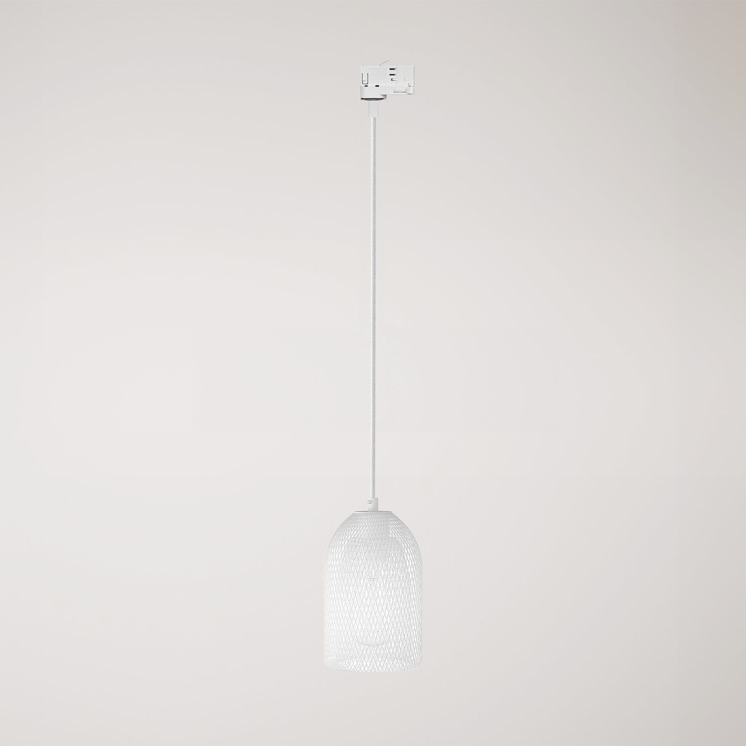 Lampada a sospensione con paralume Ghostbell per binario - Bianco