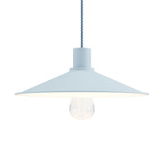 Lampada a sospensione completa di cavo tessile, paralume Swing Pastel e finiture in metallo - Blu carta da zucchero