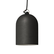 Lampada a sospensione completa di cavo tessile e paralume Mini Campana XS in ceramica - Lavagna