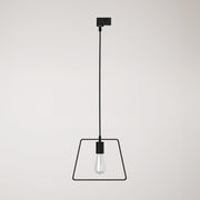 Lampada a sospensione con paralume Duedì Base per binari - Nero