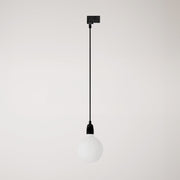 Lampada a sospensione per binari con finiture in porcellana colorata - Nero