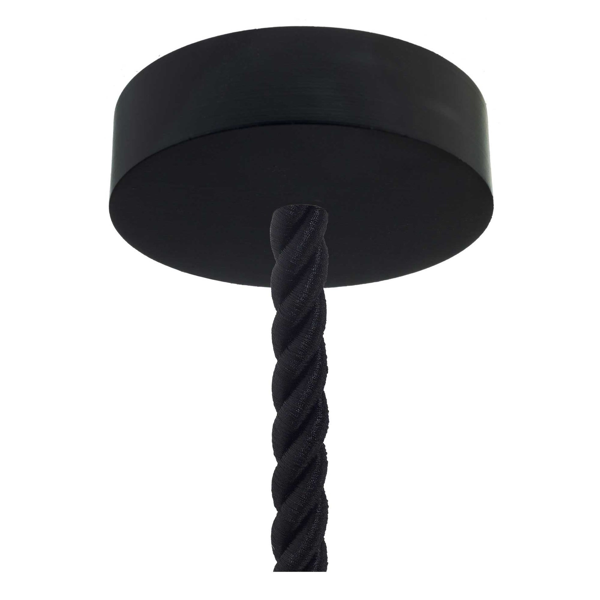 Lampada a sospensione completa di cordone nautico XL 16 mm con finiture in legno verniciato - Nero