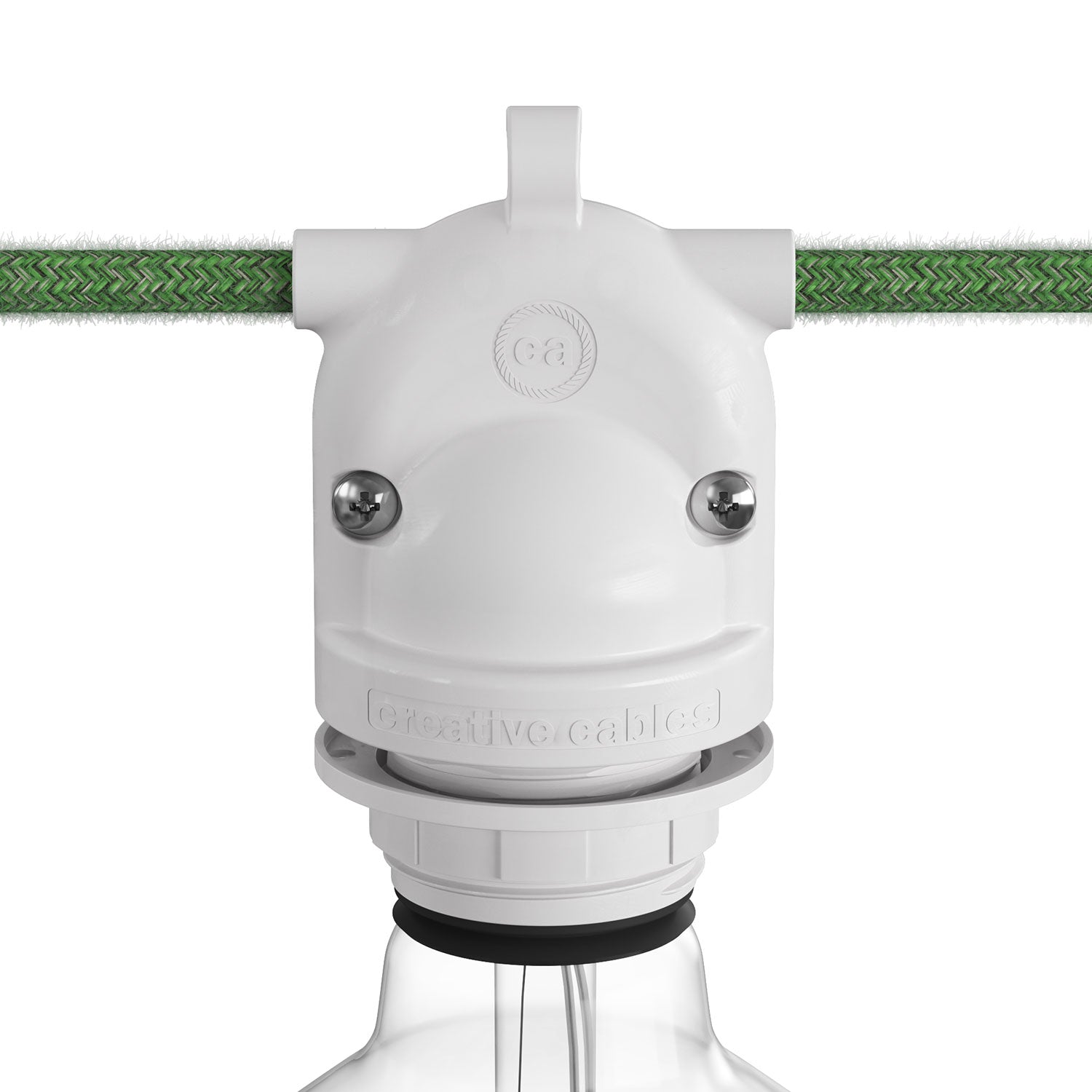 Eiva-2 - Portalampada per esterno a doppia uscita IP65 attacco E27 per sistema Modulair - Bianco