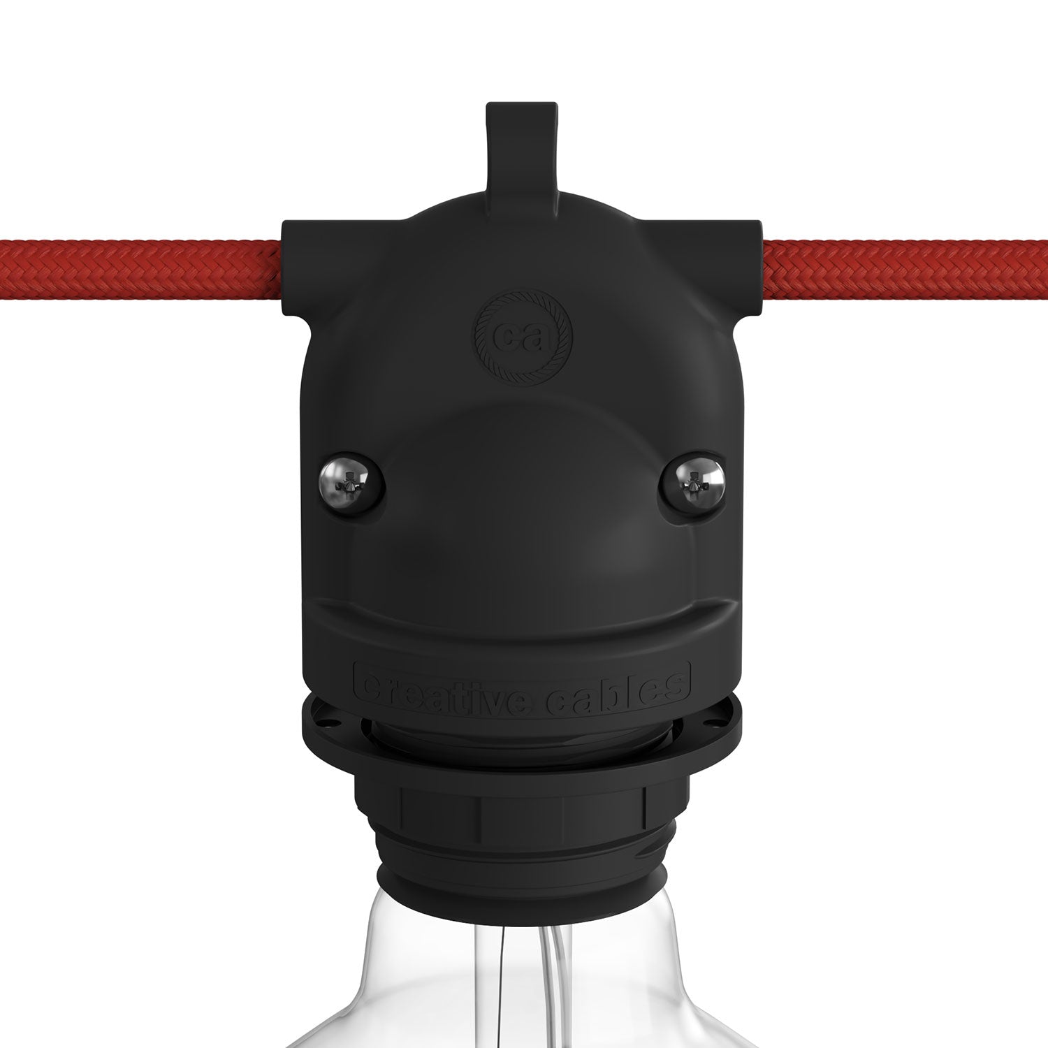 Eiva-2 - Portalampada per esterno a doppia uscita IP65 attacco E27 per sistema Modulair - Nero