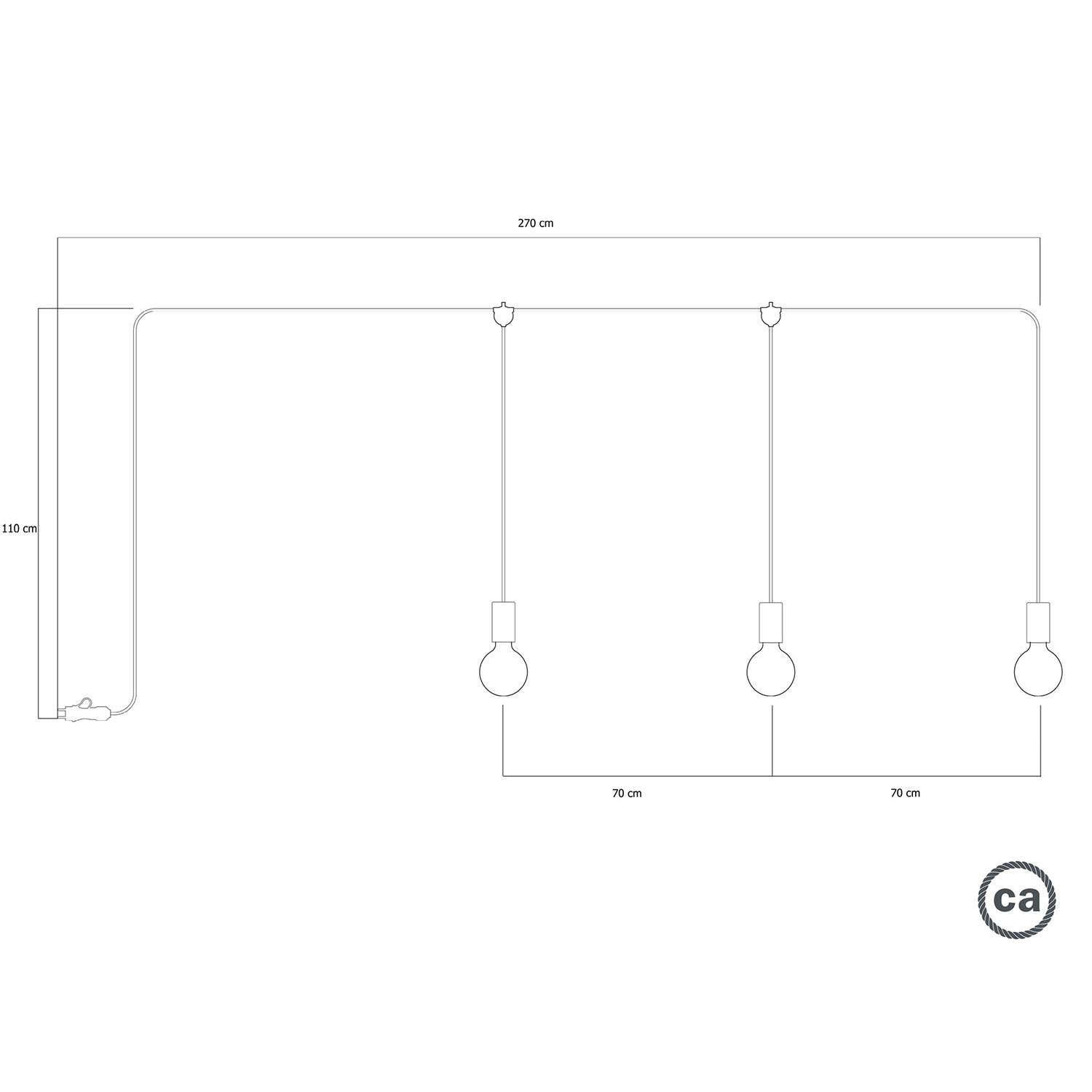 E-Snake Modulair Lampada da esterno IP65 portatile a 3 luci - Bianco