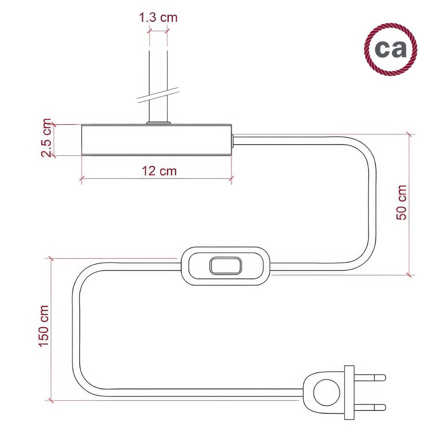 Alzaluce - Lampada da tavolo in metallo - Bianco opaco 5 cm