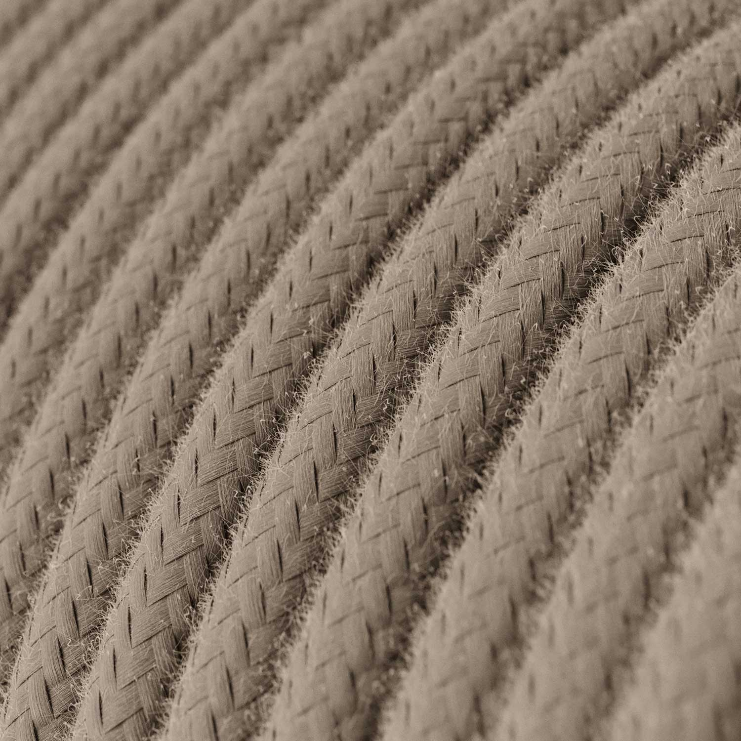 Cablaggio per lampada con cavo grigio tortora in cotone 1,80 m Bianco