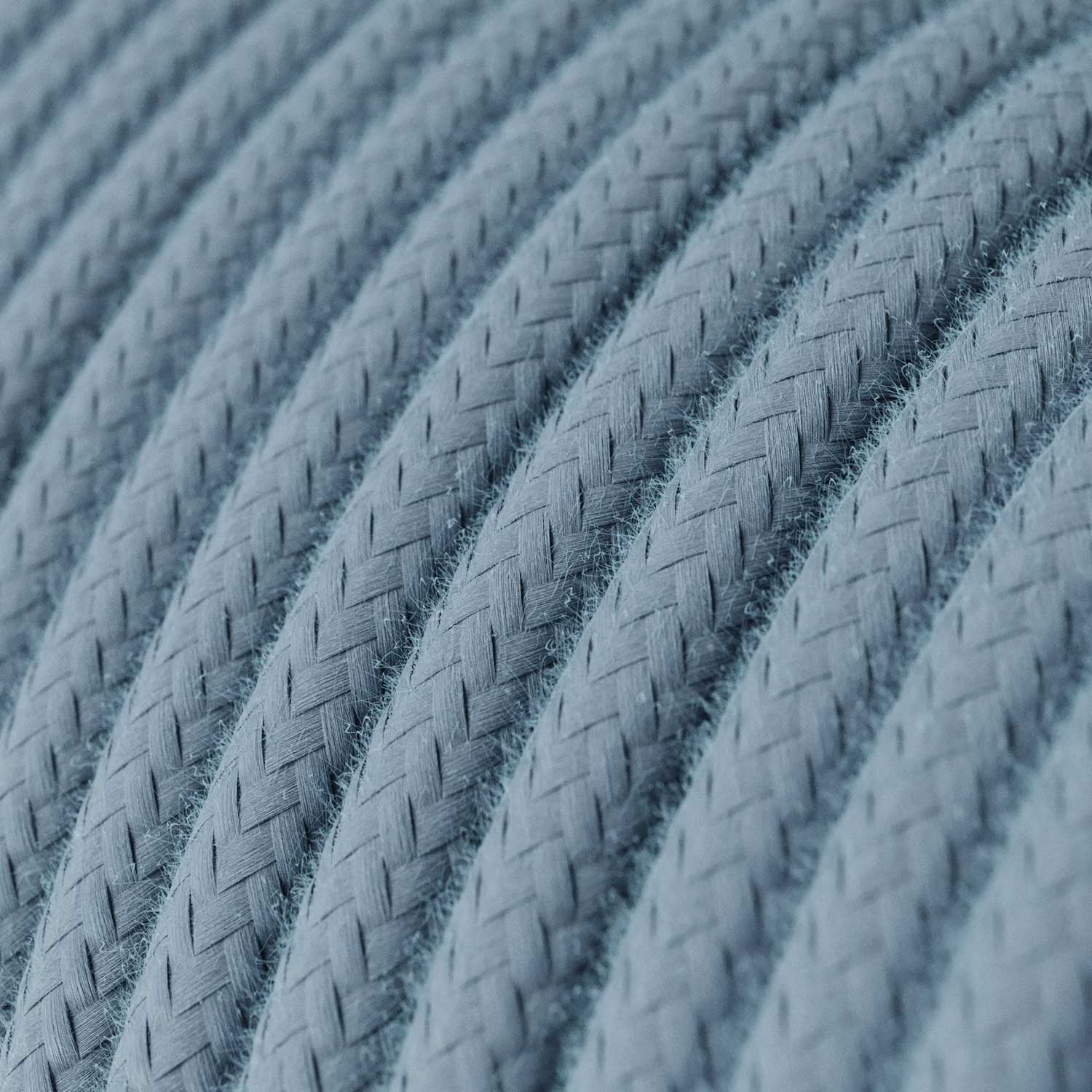 Prolunga elettrica con cavo in cotone blu oceano 2P 10A Made in Italy Bianco