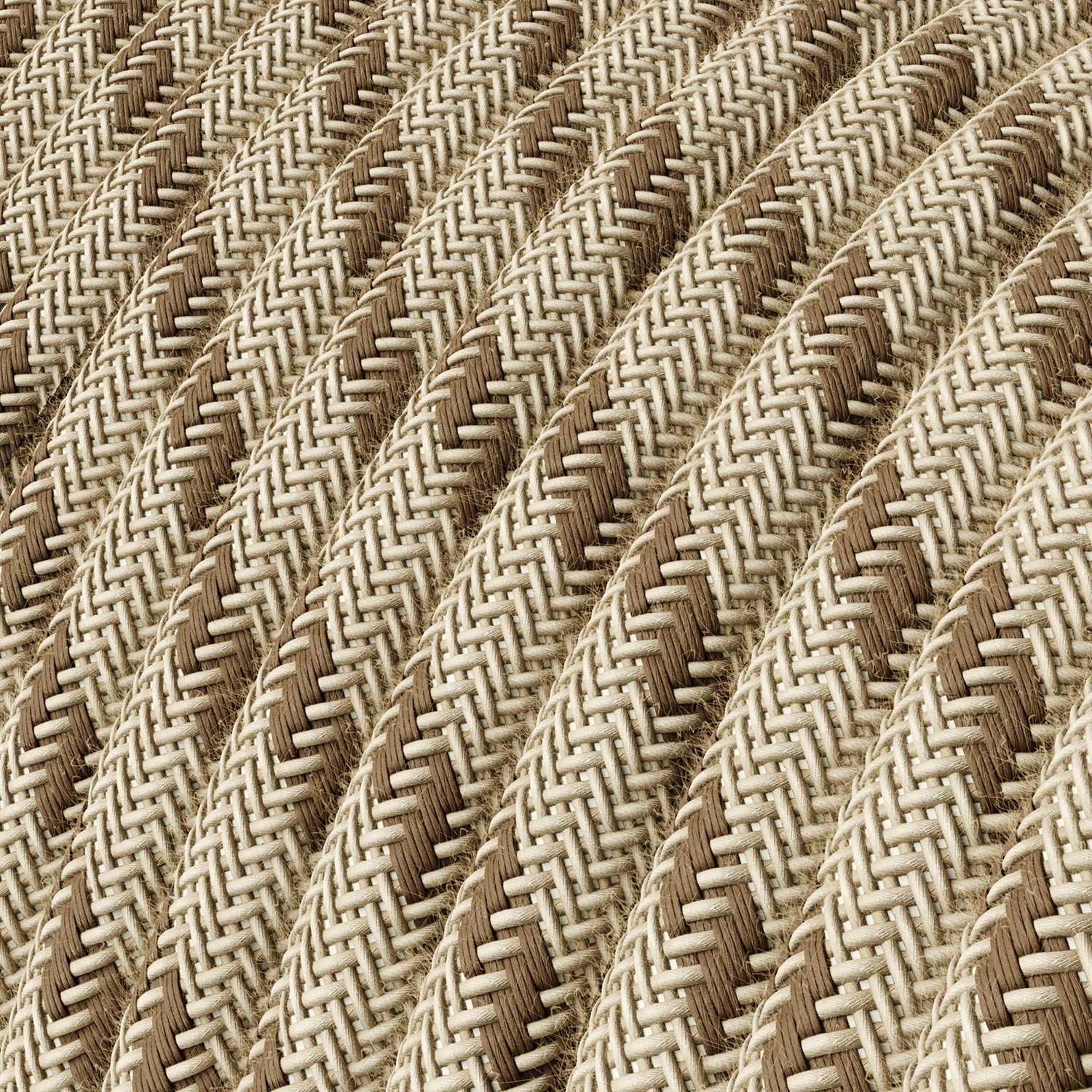 Cavo tessile Corteccia e Beige Stripes - L'Originale Creative Cables, ottimo per lampade DIY - RD53
