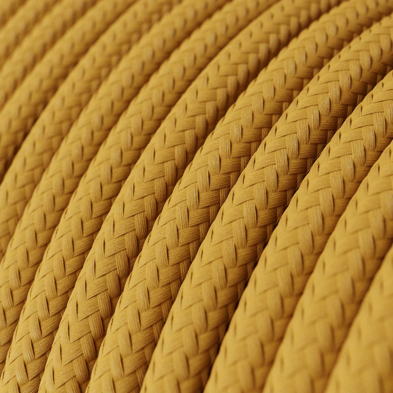 Creative Cables Textilkabel Rund, Senf Mit Seideneffekt – 10 Meter, 2x0,75 Mm²